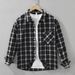 Checkered Fresh Long Sleeved Shirt For Men, Fashionable And Versatile, Artistic And Casual Loose Top_viptrois.com