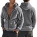 Men's Clothing Thick Warm Double Sided Fleece Jacket Zipper Loose Thickened Fleece Hooded Zip-Up Jacket - Winter Warm Loose Fit Casual Outerwear_viptrois.com