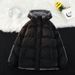 Men's Winter Hooded Jacket With Fleece Lining, Thickened Cotton Coat, Two-Stripe Design, Casual Outerwear For Big & Tall (Sizes M-8XL)_viptrois.com