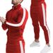 Men's Clothing Long Sleeve Pants Casual Sports Suit Spliced Stand-up Collar Slim Fit Men's Suit_viptrois.com