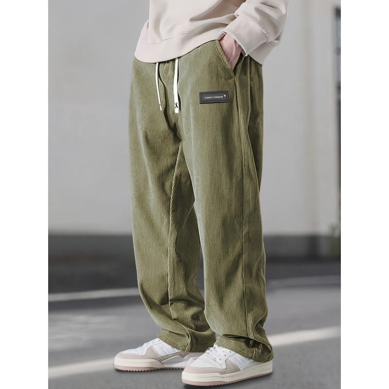 Men's Retro Casual Pants – Loose Fit Straight Leg Workwear Trousers, Streetwear Essentials For Everyday Comfort_viptrois.com