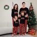 Christmas Santa Claus Snowman letters Christmas family suit printed homewear pajamas_viptrois.com