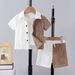 Mother & Kids Boys Handsome Gentleman Suit Summer College Style Children's Thin Shirt Fashionable Dress Boy Short Sleeved Shorts Clothes_viptrois.com