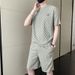 Men's Clothing Ice Silk Breathable Short Sleeved T Shirt Loose Quick Drying Shorts Handsome Casual Sports Suit_viptrois.com