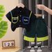 Boys' Color Blocked Pocket Shirt Short Sleeve 2025 New Korean Handsome Set For Children, Two Piece Set, Baby Cool_viptrois.com