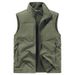 Men's Reversible Fleece Vest For Outdoor & Casual Wear, Stand Collar, Thick Warm Layering Vest, Lightweight & Breathable, Multiple Pockets_viptrois.com