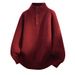 Solid Color Sweater For Men American Style Henley Collar Loose Vintage Knitted Autumn Winter Warm Coat_viptrois.com