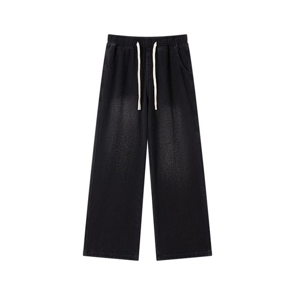 Men’s Vintage Washed Denim Pants – Retro Streetwear, Loose-Fit Straight-Leg With Drawstring Waist & High Elasticity (S-4XL, Multiple Colors)_viptrois.com