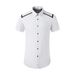 Men’s Short-Sleeve Shirt – Shoulder Strap Detail, Slim Fit, Breathable Cotton Blend, Minimalist Streetwear_viptrois.com