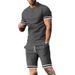 Men's Summer 2-Piece Set Casual Short Sleeve Tee And Shorts Athletic Comfort Outfit_viptrois.com