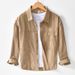 Simple Casual Solid Color Pocket Shirt Retro Versatile Long Sleeved Loose Jacket_viptrois.com
