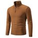 Men's Semi-Turtleneck Sweater - Soft Knit Pullover With Cable Stitch Design, Machine Washable, 10 Classic Colors (M-3XL)_viptrois.com