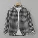 Checkered Long Sleeved Shirt For Men, Fashionable And Versatile, Artistic And Casual Loose Top_viptrois.com