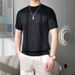 Men's Cooling Knit Polo Shirt – Slim Fit Short Sleeve T-Shirt With Moisture-Wicking Fabric (M-3XL, Breathable & Wrinkle-Free, White/Black/Beige)_viptrois.com