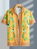 Large Size Men's Trendy Short Sleeve Shirt Loose Fit Casual Lapel Polyester Summer Shirt Printed Modern Stylish_viptrois.com