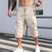 Men's Versatile Casual Shorts Summer Stylish Solid Color Drawstring Cargo Trendy In Stock With Pocket Decorations_viptrois.com