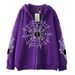 Spider Web Zipper Sweater Street Tide Spring And Autumn Hoodie American Retro Casual Jacket For Men And Women_viptrois.com