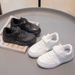 Children's Shoes Campus Leather Soft Sole White Shoes Boys' Casual Versatile Children's Sneakers Girls' Pure Black Running Shoes_viptrois.com