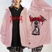 Dark Style Women's Hoodie Gothic Couple Demon Skull Harajuku Large Size Zipper Sweatshirt_viptrois.com