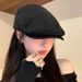 Large Head Circumference Forward Cap For Women, Suede Beret, British Style Duckbill Painter Hat, New Autumn And Winter_viptrois.com
