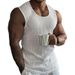 Summer Men's Sleeveless Wide Shoulder Knitted Stripe Fitness Sports Leisure Fit Tank Top For Men_viptrois.com