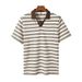 Casual Striped Lapel Polo Shirts Men's Short Sleeved T Shirts_viptrois.com