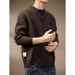 Loom Italy Winter New Round Neck Thick Sweater Men's American Heavy Retro Autumn Loose Knitwear Jacket_viptrois.com