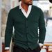 Pure Cross-Border Men's Clothing With Double Side Pockets Autumn Winter New Knitted Sweater V-Neck Long Sleeve Slim_viptrois.com