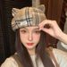 Sweet Cute Cat Ear Beret Korean Style Casual Versatile Windproof Octagonal Autumn Winter Fashion Warm Hat For Women_viptrois.com
