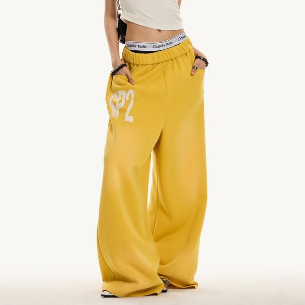 0123Start American Retro Drape Loose Sweatpants Men And Women Hip-hop Hip-hop Casual Sports Straight Wide-leg Pants_viptrois.com