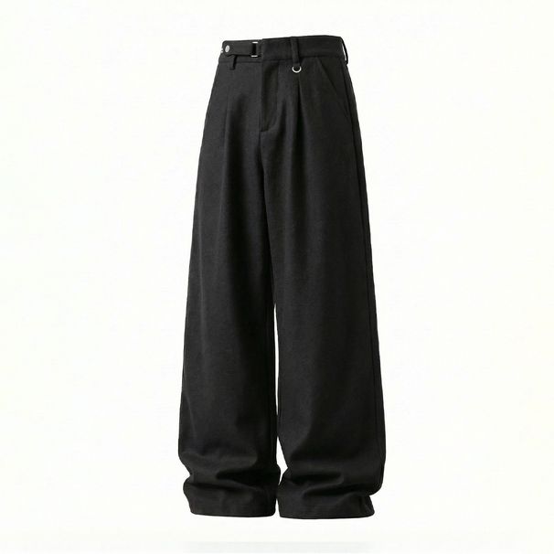 Monochrome Man- Old Money Draped Trousers Men Spring Style Adjustable Waist Texture Loose Casual Three-Dimensional Pleated Straight-Leg_viptrois.com