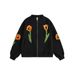 Plant Flower Embroidery Stand Collar Cardigan Sweatshirt Spring Autumn Loose Casual Men's Jacket Vibe Trendy Brand_viptrois.com