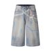 Men's Clothing Street Personality Cartoon Hand Painted Distressed Wide Leg Jeans Washed Distressed Loose Embroidered Wide Leg Pants_viptrois.com