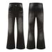 Unisex Clothing Breathable Casual High Street Washed Distressed Flared Jeans Unisex Loose Wide Leg Straight Trousers_viptrois.com