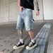 Men's Clothing High Street Full Diamond Denim Shorts Ink Splashed Dyed Gradient Cropped Pants Summer New Trendy Brand Men's Casual Pants_viptrois.com