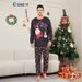 Christmas Santa Snowman Snowflake letters Christmas family suit printed homewear pajamas_viptrois.com