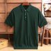 Men's Clothing Worsted Short Sleeved Wool Sweater Men's Polo Shirt Spring And Autumn Wear Light Mature Casual Solid Color Knitted Sweater_viptrois.com