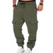 Fleece Multi-pocket Overalls Men's Outdoor Sports Casual Wide Tube Pants_viptrois.com