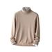Men's Semi-Turtleneck Sweater, Winter Wool Blend Knit Pullover, Slim Fit Breathable Thermal Top, Stylish Casual Wear_viptrois.com