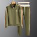 Men's Clothing Men's Autumn New Style Stand Collar Casual Sports Suit Trendy Fashion Sportswear Long Sleeve Straight Pants Two Piece Suit_viptrois.com