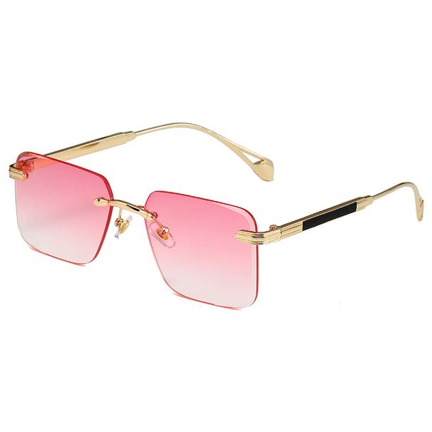 Retro Square Frame Sunglasses - Frameless Driving Style (Unisex Design, Lightweight & Fashionable)_viptrois.com