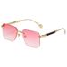 Retro Square Frame Sunglasses - Frameless Driving Style (Unisex Design, Lightweight & Fashionable)_viptrois.com