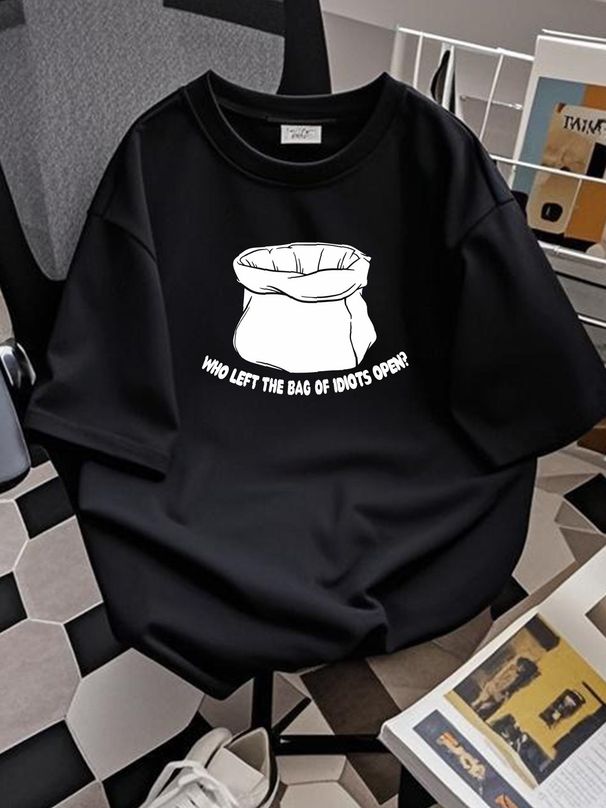 Who Left The Bag Of Idiots Open - Womens T Shirt Funny T-Shirt Gift Novelty Soft Versatile Designer Clothes Breathable Unisex Stretched Slightly_viptrois.com