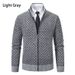 Loom Autumn Winter New Knitted Stand Collar Slim Fit Sweater Men's Zipper Cardigan Jacket_viptrois.com