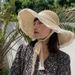 Women's Straw Hat Style Versatile Japanese Summer Thin Breathable Lace Lace Hollow Small Fresh Windproof Rope_viptrois.com