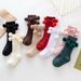 Autumn Winter Kawaii Baby Stockings Cotton British Princess Knee High Long Bow Pom Tube Socks for Girls Knitted Sock Warmer 0-4y_viptrois.com