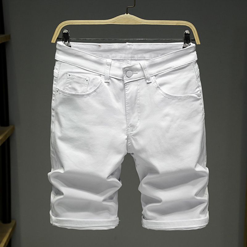 Men's Clothing Men's Retro Distressed Washed Denim Shorts Durable Loose Straight Leg Mid-Length Trendy Summer Five Point Pants_viptrois.com