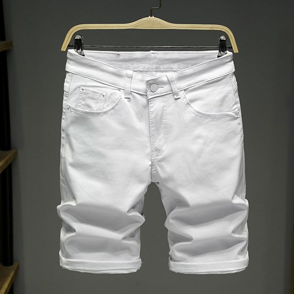 Men's Clothing Men's Retro Distressed Washed Denim Shorts Durable Loose Straight Leg Mid-Length Trendy Summer Five Point Pants_viptrois.com