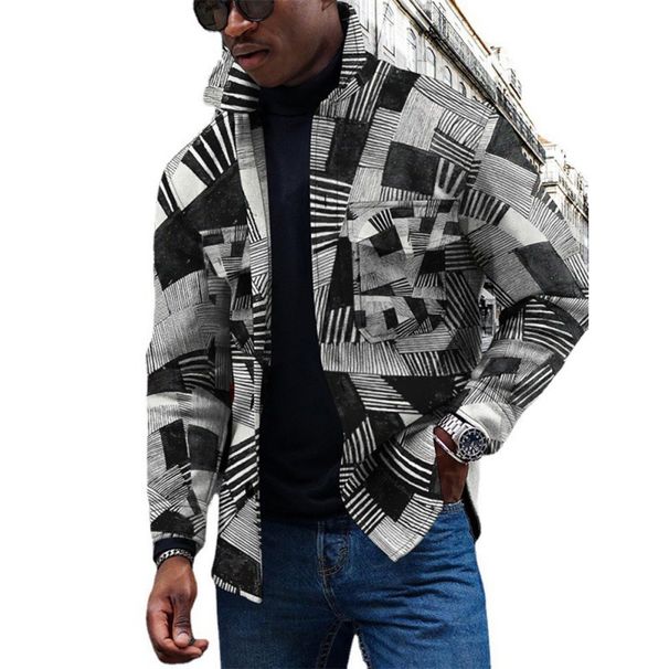 Men's Clothing Autumn And Winter Single Breasted Cardigan 3D Digital Printing Retro Color Jacket_viptrois.com