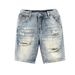 Men's Style High Street Distressed Denim Shorts Straight Leg Five Point Pants Summer Thin Casual Mid Length Splatter Painted_viptrois.com